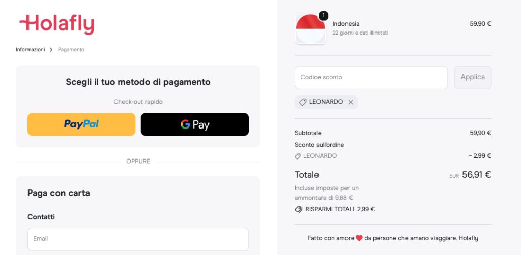 Holafly Plans: la migliore eSIM per nomadi digitali nel 2026 7 codice sconto Holafly Plans LEONARDO 5% di risparmio