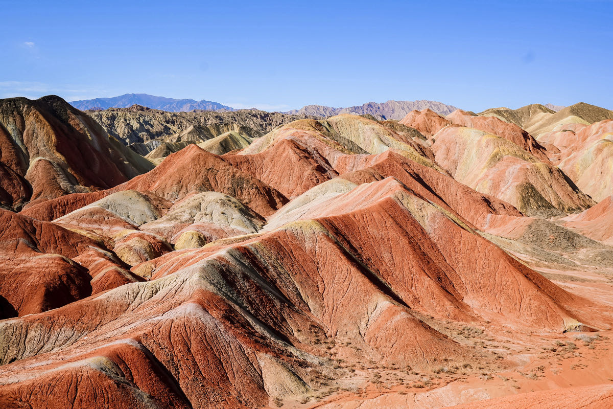 Le montagne arcobaleno di Zhangye Danxia nel Gansu